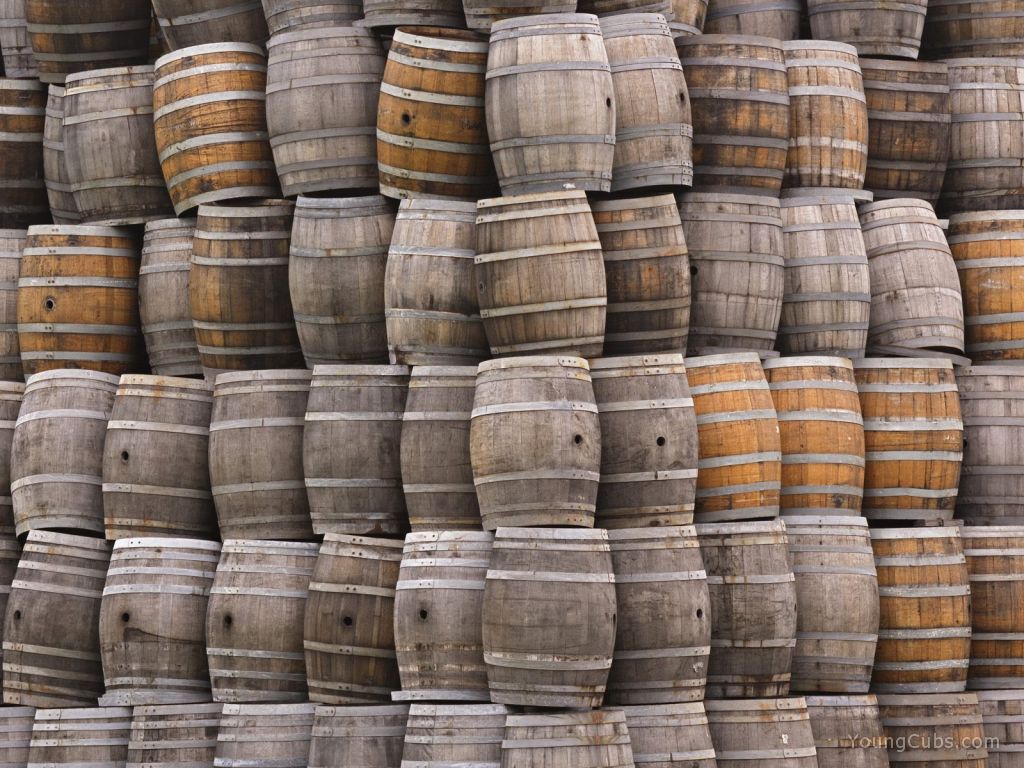 Stacked Wine Barrels, Napa Valley, California